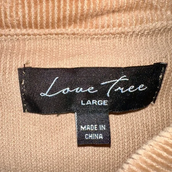 EUC LOVE TREE tan corduroy jacket - size large - Picture 3 of 4